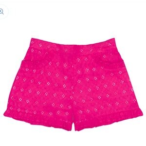 Pink Eyelet girls Shorts